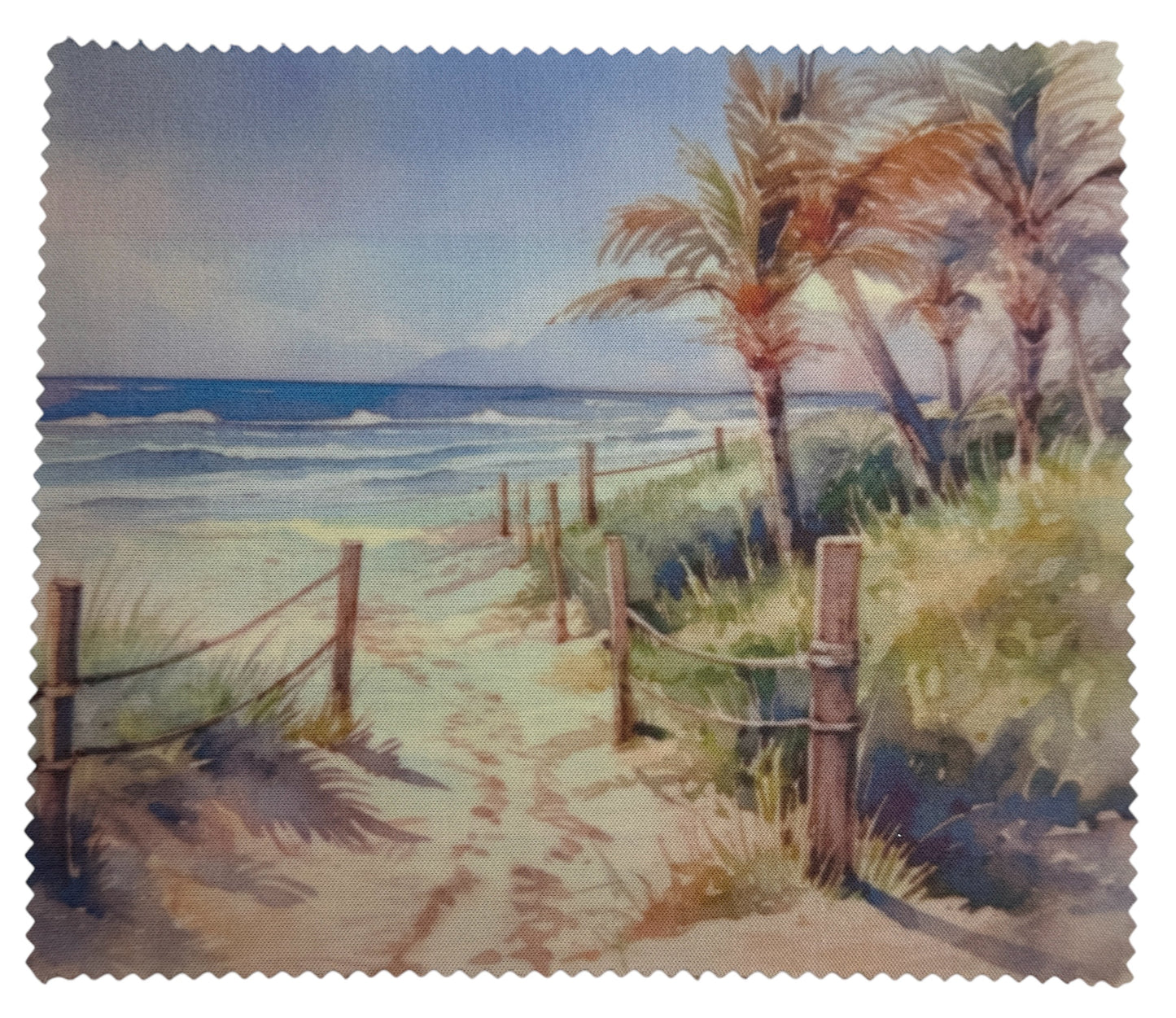 Beach Scene Glasses and Lens Cleaning Cloth