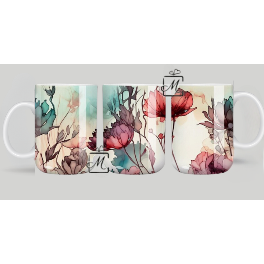 Alcohol Ink Floral Mug 3