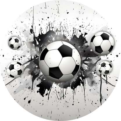 Soccer Ball Splash Back Mug and Coaster Set - White