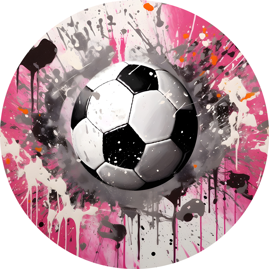 Soccer Ball Splash Back Mug and Coaster Set - Pink