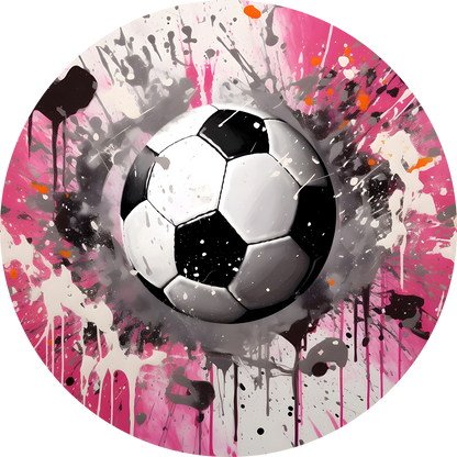 Soccer Ball Splash Back Mug and Coaster Set - Pink