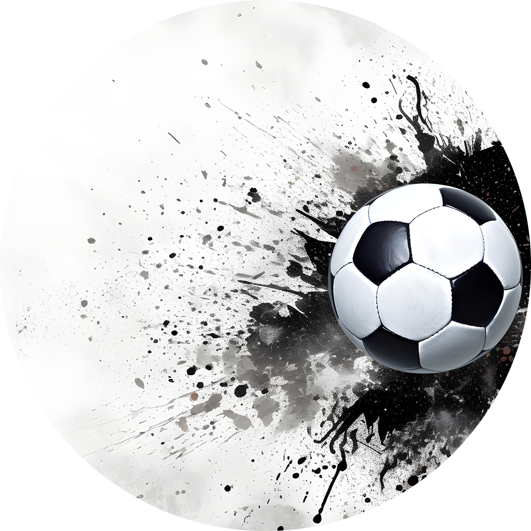 Soccer Ball Splash Back Mug and Coaster Set - White and Black