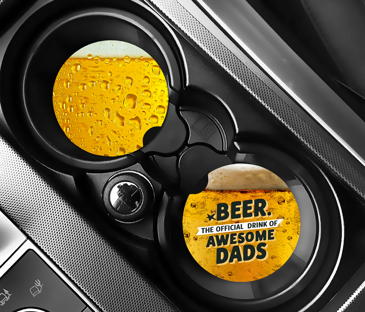 Beer The Official Drink of Awesome Dads  - Father's Day Car Coasters
