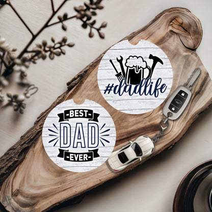Best Dad Ever & Dadlife  - Father's Day Car Coasters