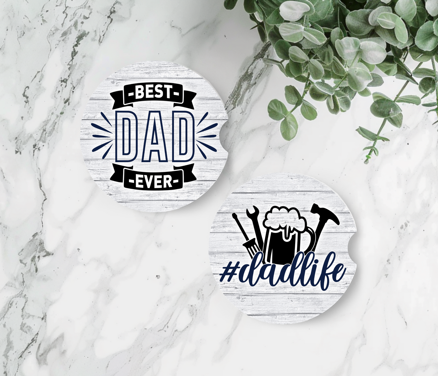 Best Dad Ever & Dadlife  - Father's Day Car Coasters