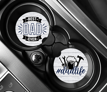 Best Dad Ever & Dadlife  - Father's Day Car Coasters