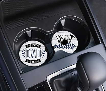 Best Dad Ever & Dadlife  - Father's Day Car Coasters