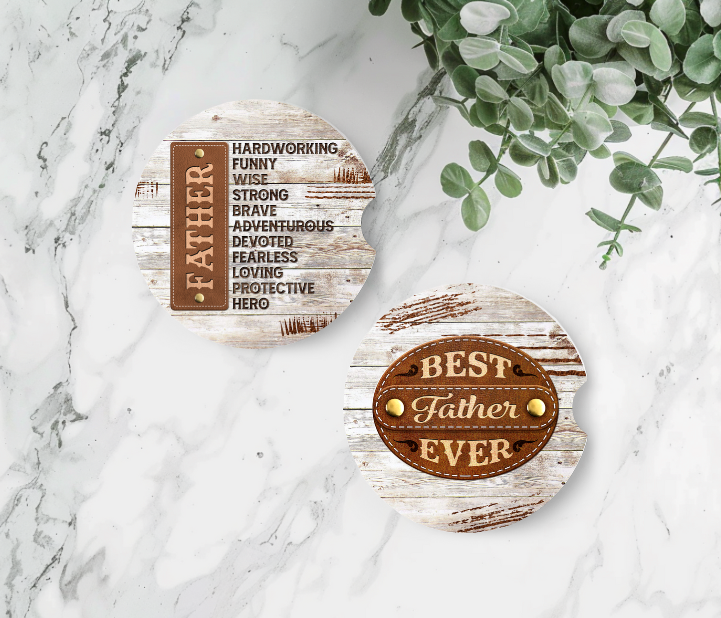 Best Father Ever & Father Definition  - Father's Day Car Coasters