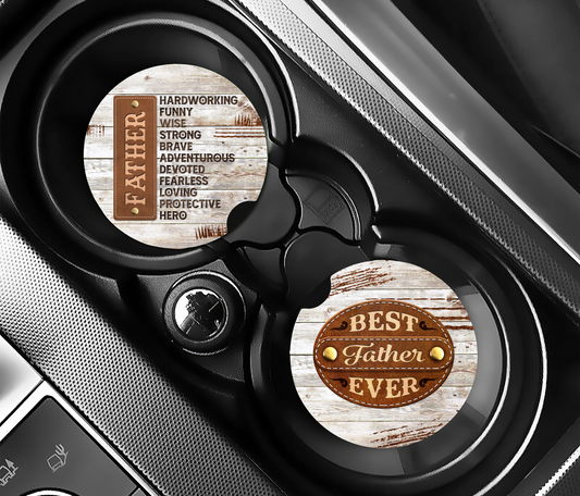 Best Father Ever & Father Definition  - Father's Day Car Coasters