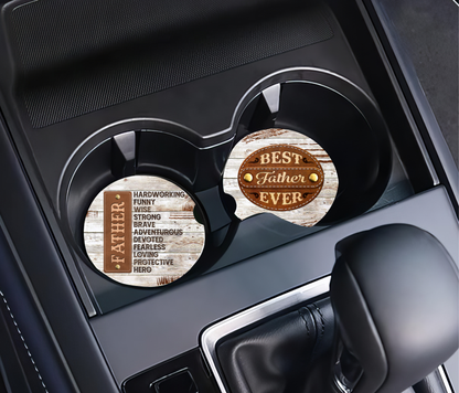 Best Father Ever & Father Definition  - Father's Day Car Coasters