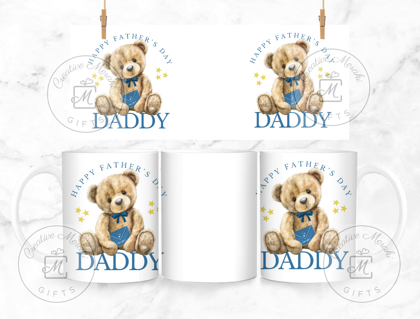 Happy Father's Day Daddy Bear Mug and Coaster Set