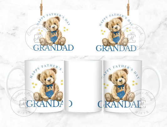 Happy Father's Day Grandad Bear Mug and Coaster Set