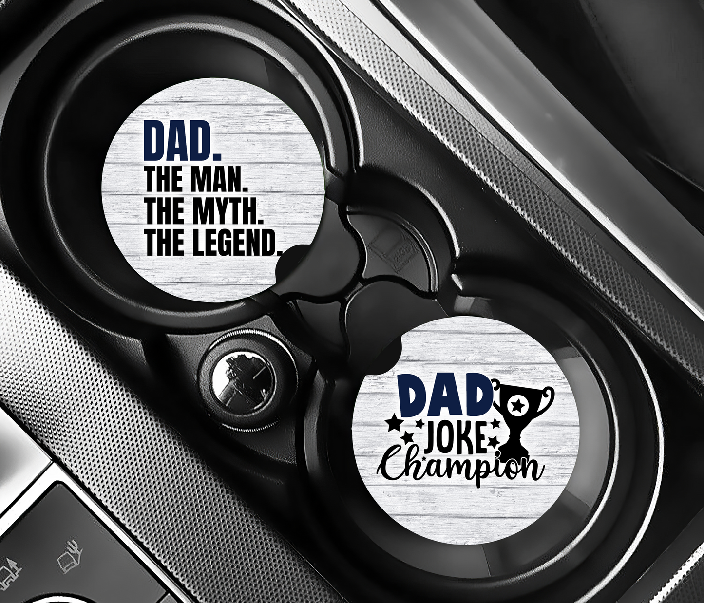 Dad Joke Champion & Dad The Man  - Father's Day Car Coasters