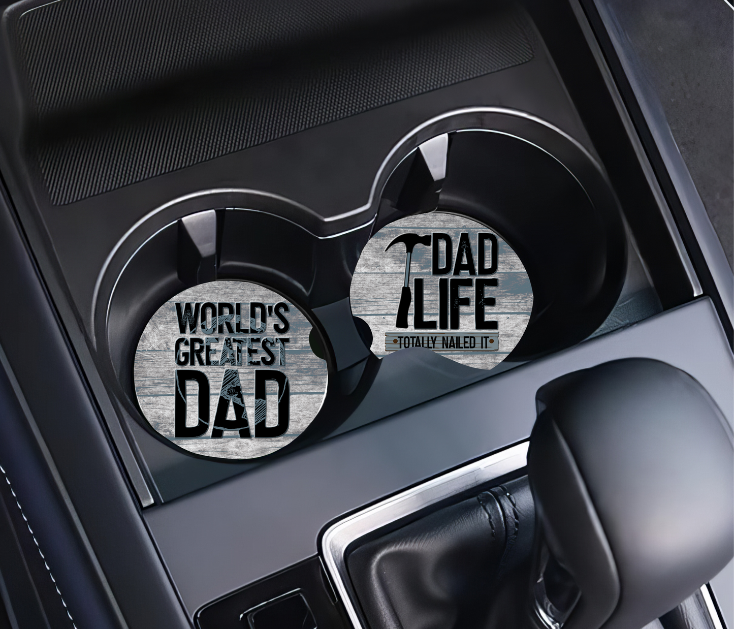 Dad Life & World's Greatest Dad  - Father's Day Car Coasters