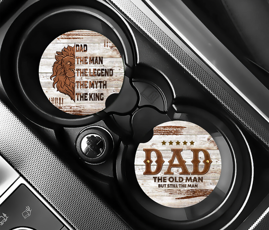 Dad The Old Man & Dad The Man  - Father's Day Car Coasters