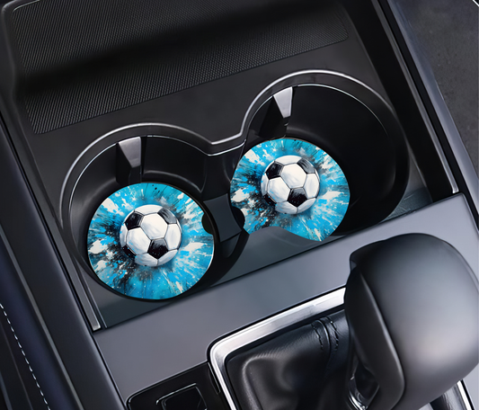 Football on Blue  - Father's Day Car Coasters