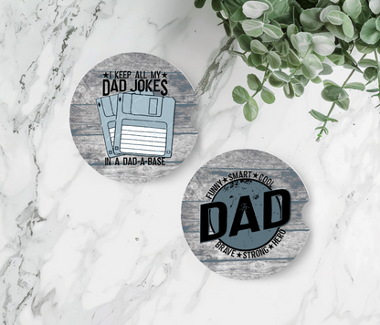 Funny Dad & I Keep All My Dad Jokes  - Father's Day Car Coasters