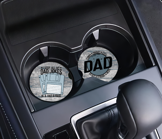 Funny Dad & I Keep All My Dad Jokes  - Father's Day Car Coasters