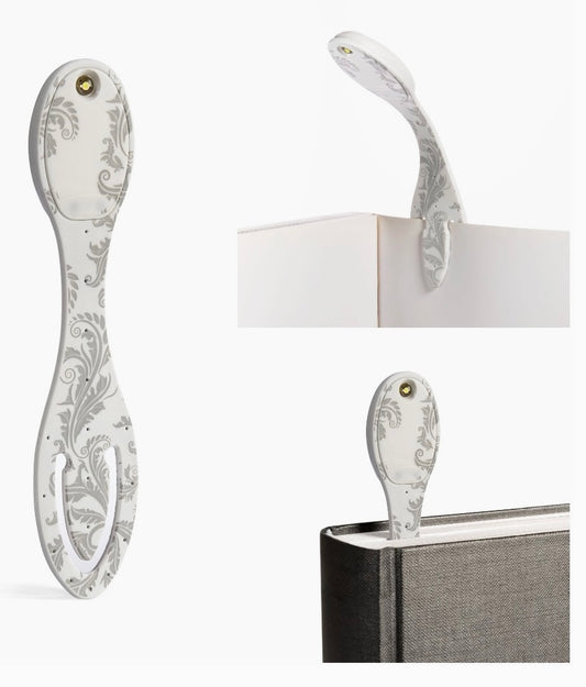 White Floral Flexilight Original Led 2 in 1 Book Light/Bookmark