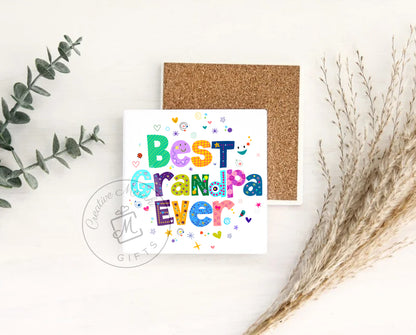 Personalised Best Grandpa Ever Photo Mug and Coaster Set