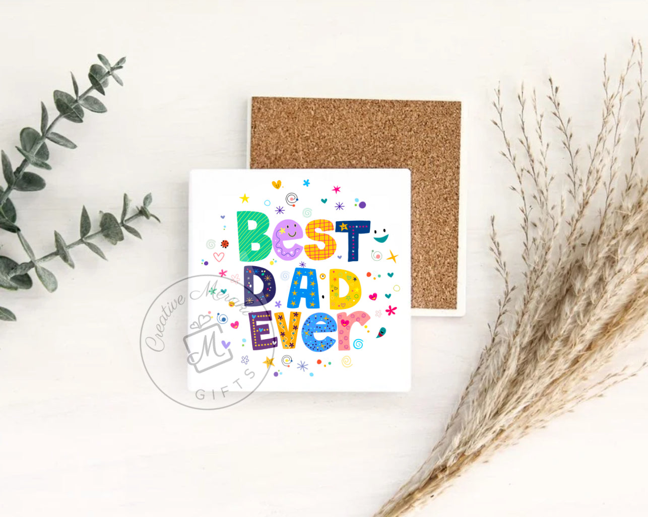 Personalised Best Dad Ever Photo Mug and Coaster Set