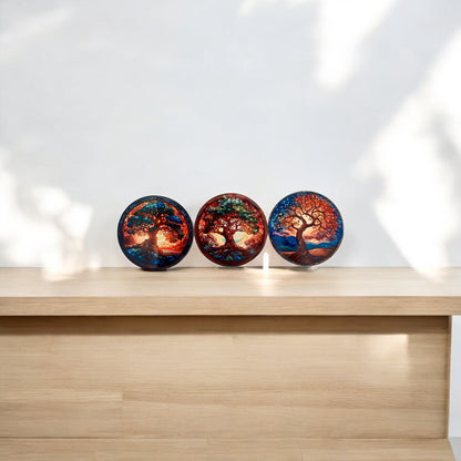 Faux Stained Glass Tree of Life Coasters