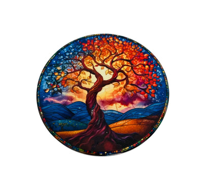 Faux Stained Glass Tree of Life Coasters