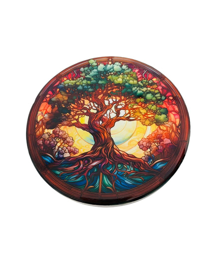 Faux Stained Glass Tree of Life Coasters
