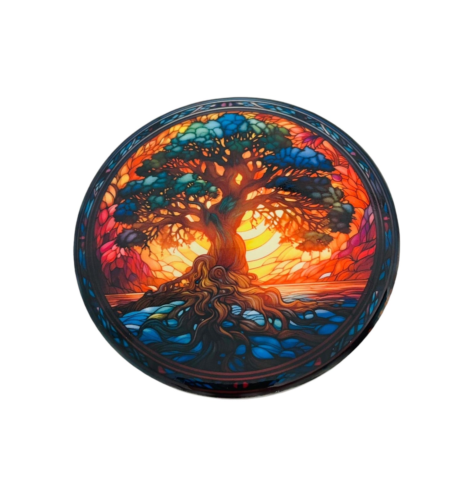 Faux Stained Glass Tree of Life Coasters