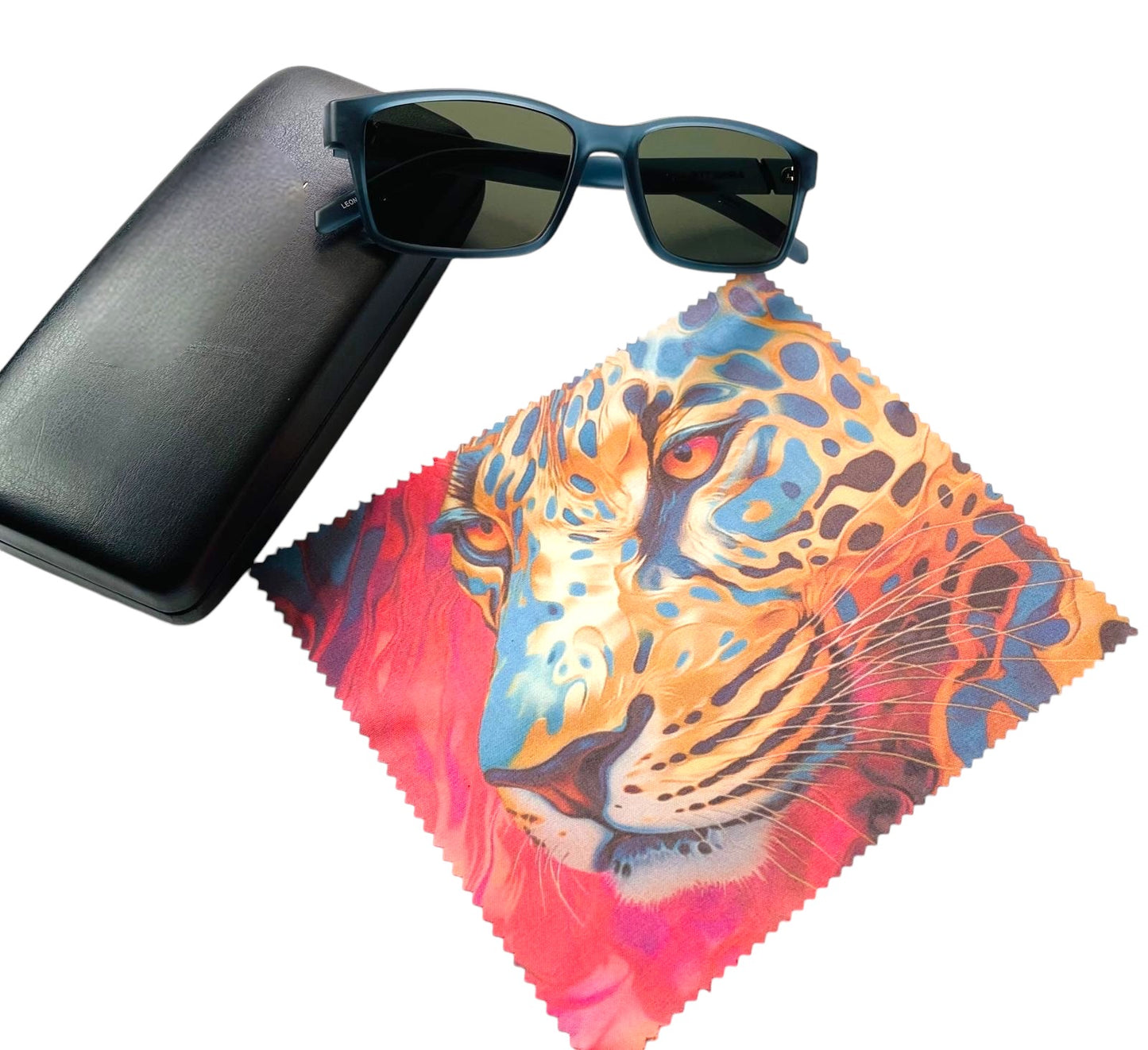Leopard Glasses and Lens Cleaning Cloth