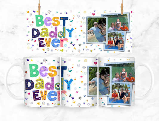 Personalised Best Daddy Ever Photo Mug and Coaster Set