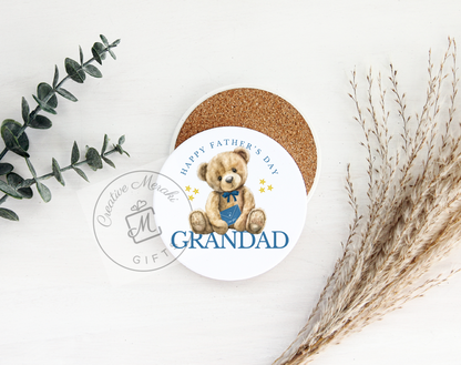 Happy Father's Day Grandad Bear Mug and Coaster Set