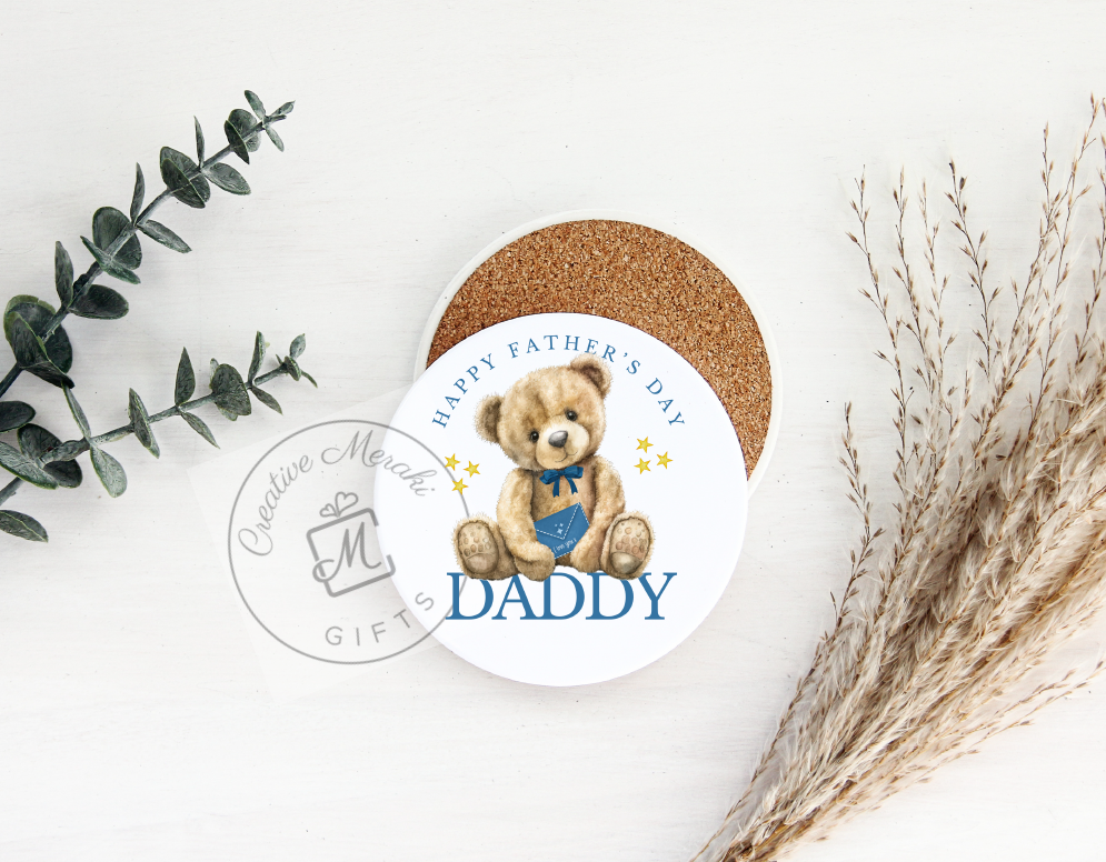 Happy Father's Day Daddy Bear Mug and Coaster Set
