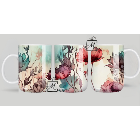 Alcohol Ink Floral Mug 3
