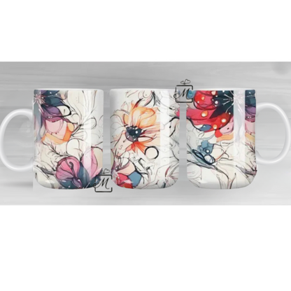 Alcohol Ink Floral Mug 1
